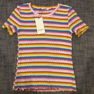 Nasty Gal 70’s rainbow tee 🌜